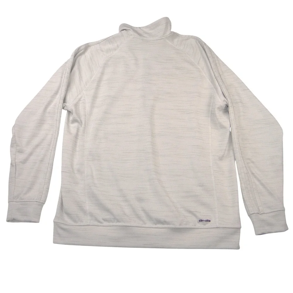 Adidas Mens‎ Climalite Full Zip Track Jacket Gray Space Dye Mock Neck XL